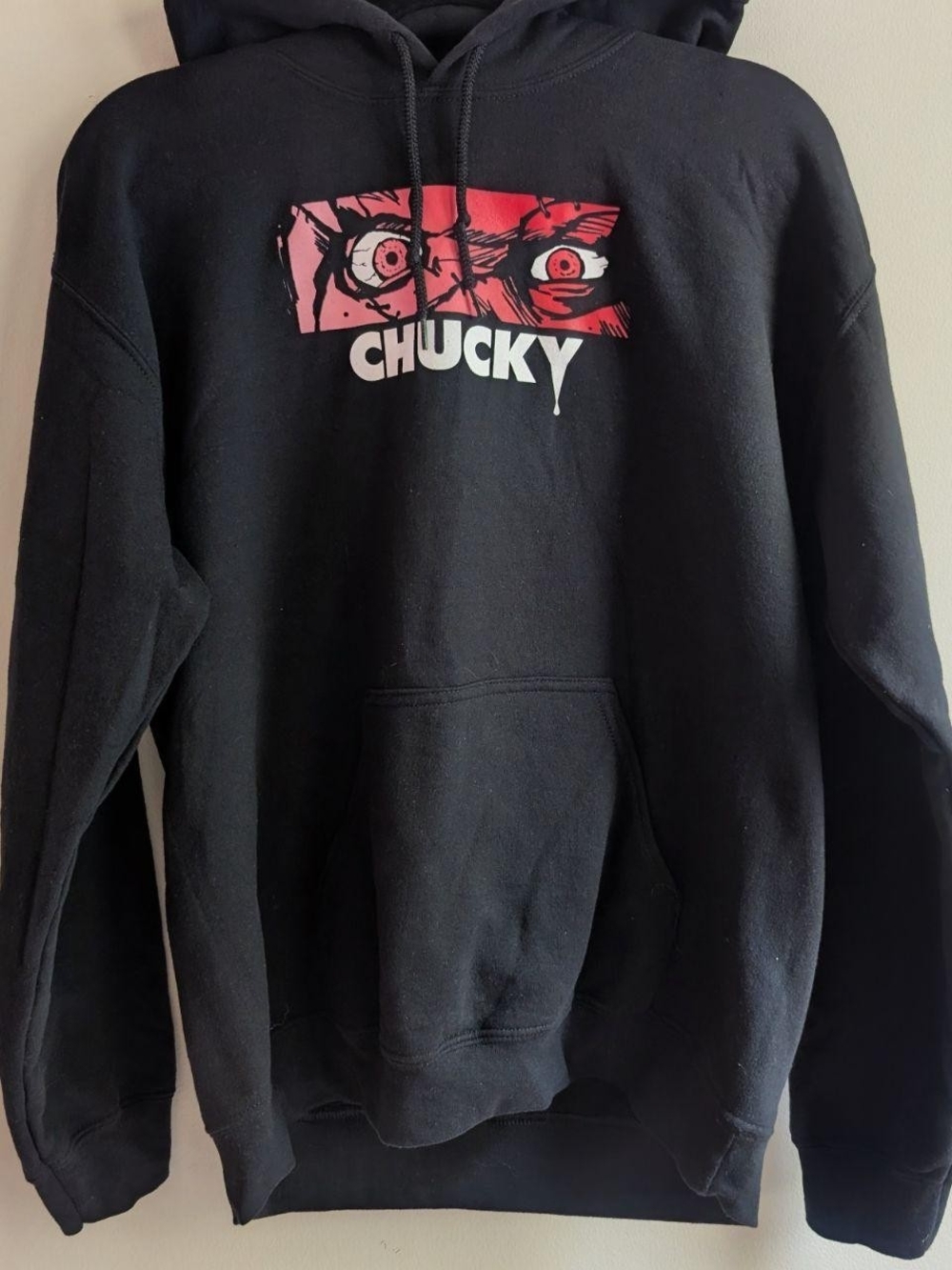 👻 Chucky Child’s Play Horror Graphic Black Hoodie – Size M